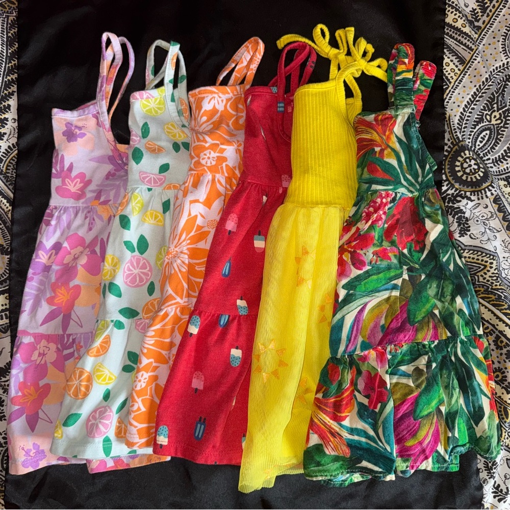 Colorful Patterned Dresses Set of 6